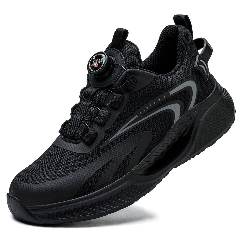 Rona Shoes Veiligheidsschoenen Werkschoen Stalen Neus Schoenen Werksneakers Waterdicht Comfortabel Sportieve Lichte Heren Dames Titan Black EU 45
